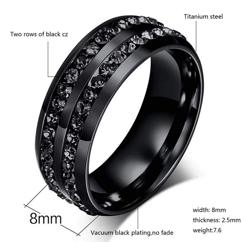 Couple Rings Black Rings Princess Cut Cz Womens Wedding Ring