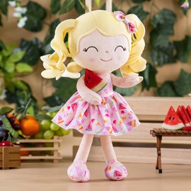 Gloveleya Doll Baby Dolls Soft Doll Baby Girl Gifts Curly Hair Plush Figures Ice Cream Dress Spring Girl 12inches