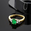 Gem Stone King 18K Yellow Gold Plated Silver Oval Green