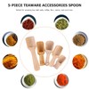 Healvian Washing Jar Spoons 5 Pcs Mini Wooden Scoop Small