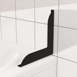 3D Cabin Shower Splash Guard - Bathroom Protector Shield (Black)