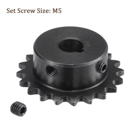 Kozelo Roller Sprocket B Type - [20 Tooth x 10mm ID] Carbon Steel with 2pcs Screw Chain Sprocket for Milling Drilling Machines ISO 04C Use | 1/4 Inch Pitch, #25 Chain