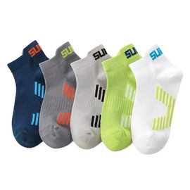QINTIAN Children's Socks, Boys 5 Pairs Set, Colorful Mesh, Cute, Cotton, Breathable, Students, Summer, FA06