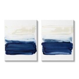 Stupell Industries Coastal Brushstrokes Abstract Beach Ombre, Design by Victoria Barnes Canvas Wall Art, 2pc, Each 24 x 30, Blue