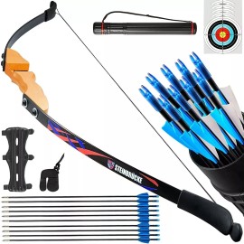STEINBRÜCKE 30/40lbs Professional Bow And Arrow Recurve Bow Wooden Split Bow And Arrow Set - 30lbs