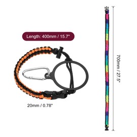 QUARKZMAN Paracord Handle, Water Bottle Handle Strap, Paracord Cap Strap, Carrier Strap for Wide Neck Bottles 16 oz to 64 oz, Amber Colour