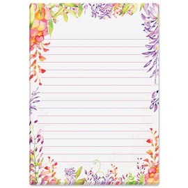 Current Floral Watercolor Summer Garden Notepad- 5" x 7" 60 Sheet Memopad