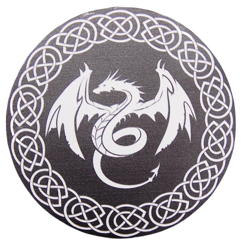 Dragon Engraved Coaster Holder with Flying Dragon Coasters, Set of