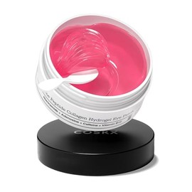 COSRX Pink Peptides Collagen Hydrogel Eye Patch for Puffy Eyes, Cooling & Firming Under Eye Patches with 4-Peptide & Caffeine (60), Depuffing Gel Eye 