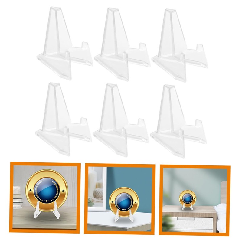Operitacx 6pcs clear display stand ornament display stand coin holders