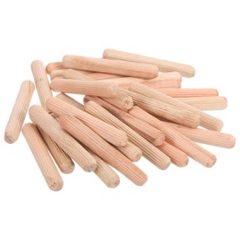 uxcell 100 Pcs Wooden Dowel Pins, 10 x 70mm (0.39 x 2.76 Inch) Wood Dowels Rods, Fluted Dowel Joints for Grooved Woodworking Furniture Craft