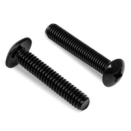 #8-32 x 1-3/4" Truss Head Machine Screws, Full Thread, 304 Stainless Steel Black Finish, 50 PCS