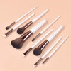 SIXPLUS White Pearl Makeup Brushes Set of 11 with Makeup