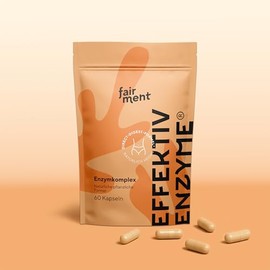 fairment EffektivEnzyme - Premium Enzyme Complex with Bromelain, Sango Sea Coral, Lactase, Papain | Vegan Enzymes | 1 x 60 Capsules