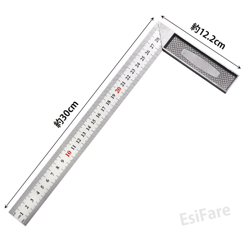 EsiFare Right Angle Ruler, Woodworking Ruler, Building Setting Rule, L-Shaped