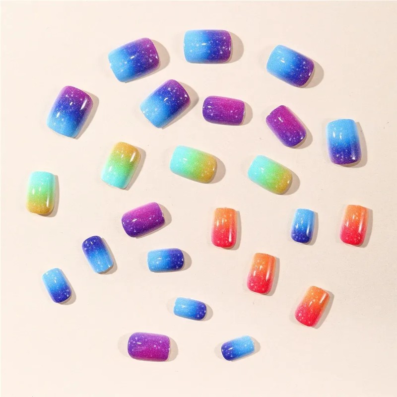 Cross-border Wearable Short Square Fantasy Gradient Purple