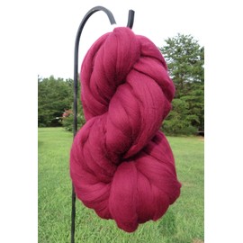 Burgundy Wine Wool Top Roving Fiber Spinning, Felting Crafts USA (1oz)
