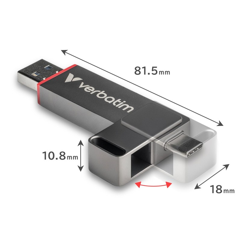 Verbatim External SSD Dual QuickStick SSD USB-C & USB-A USB