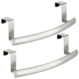 iDesign 10-inch Curved Over-the-Cabinet Towel Bar - Set of 2 - Brushed