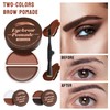 Vawolecy Eyebrow Pomade, Two-Tone Waterproof Eyebrow Pomade Cream with Brush