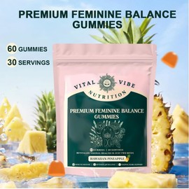 ANIANHAO Vital Vibe Feminine Balance Gummies C Hawaiian Pineapple - Premium Feminine Balance Gummies-for Women's Health & Wellness - Immune Support - Vegan, Gluten-Free & Halal (2 Bag)