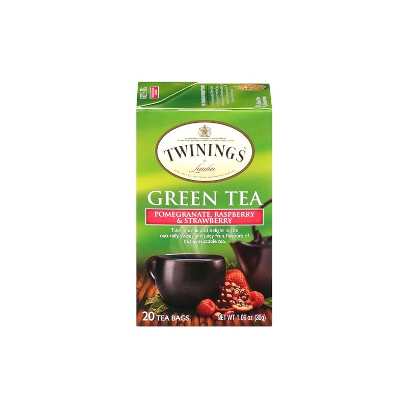 Twining Tea Green Pomegranate, Raspberry, Strawberry, 20 ct
