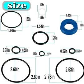 3 or 3-1/2 Ton Hydraulic Repair Seal Kit for Sears, Craftsman, MVP - 214.50136, 50136, G-493LWM Floor Jack Seal Replacement Kit, G493LWM Repair Kit