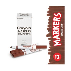 Crayola Broad Line Markers, Brown, 12 Count Bulk Markers