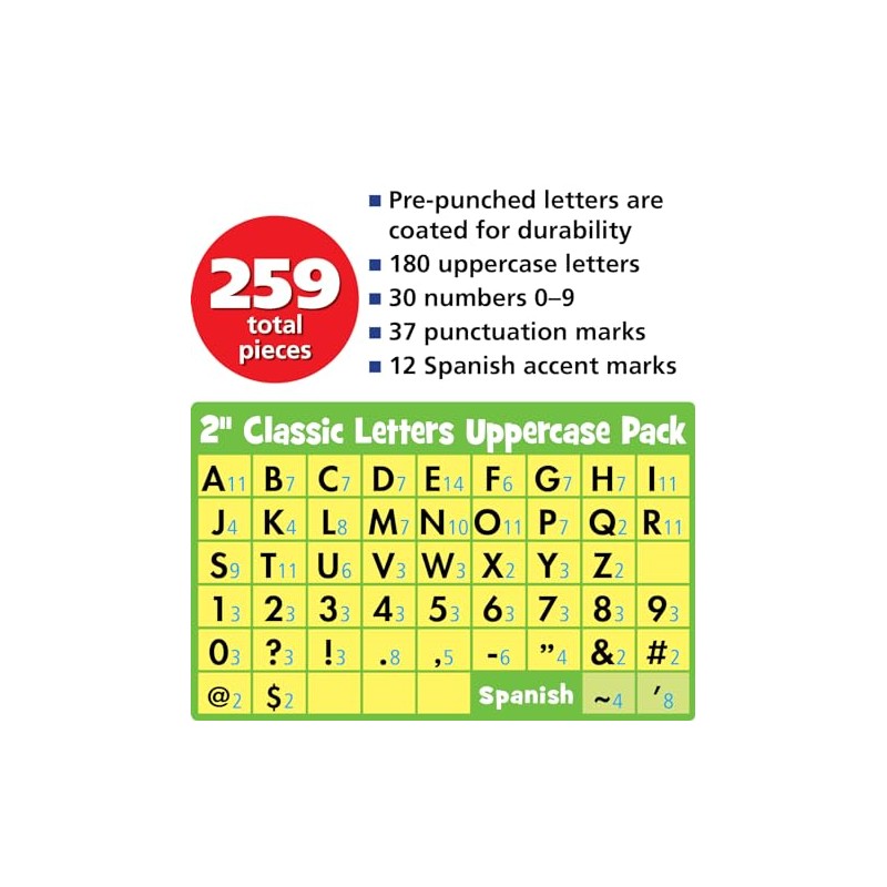 Teacher Created Resources White 2" Classic Letters Uppercase Pack