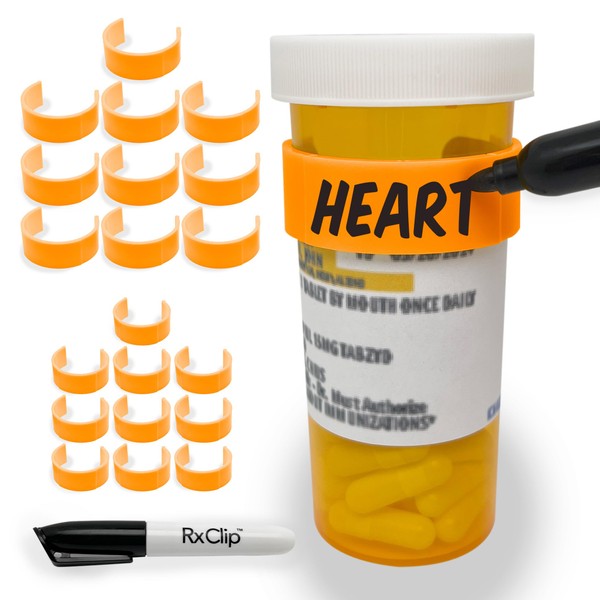 RxClip RxClip 20 Pack Medicine Bottle Label Clips for Easy