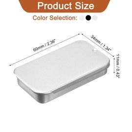 sourcing map 15 Pcs Metal Tin Box Container, 2.4x1.3x0.4 Inch Slide Top Tin Containers Empty Rectangular Storage Box Portable Mini Tin Case for Candy Cosmetic Crafts, 3 Color