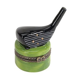 Navika PGA Driver Golf Club Limoge Porcelain Box, Green, 2-3"