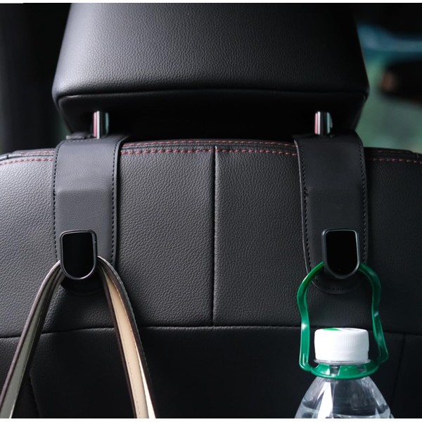 Qirc Auto Hooks, 2 Pcs Leather Car Storage Organiser Bag