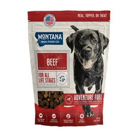 MONTANA DOG FOOD CO. Freeze-Dried Raw Beef Recipe Dog Food – Grain-Free, High-Protein Meal or Topper, Made in USA with USA Ingredients (16 oz Bag)
