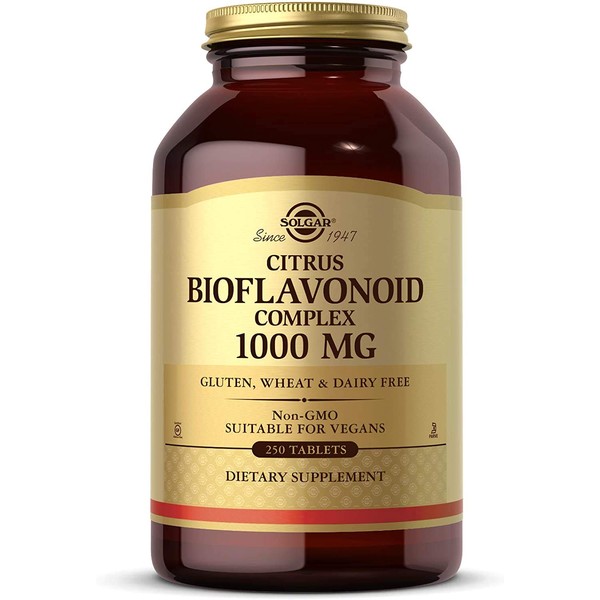 Solgar Citrus Bioflavonoid Complex 1000 mg, 250 Tablets - Antioxidant Support - Promotes Optimal Health - Non-GMO, Vegan, Gluten Free, Dairy Free, Kosher - 250 Servings