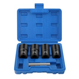 Screw Extractor Set: WIYETY 5-Piece Nut Remover Set, Spiral Profile Socket Spanner Set, Bolt Extractor for Removing Damaged, Rusted Nuts and Screws (17-22 mm)