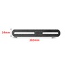 2Pcs Black Slotted Brace,Flat Straight Brace Brackets,Adjustable Corner Code,Stainless Steel