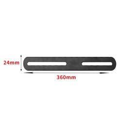 2Pcs Black Slotted Brace,Flat Straight Brace Brackets,Adjustable Corner Code,Stainless Steel Flat Slotted Brace Brackets-Double Slots 24*360mm