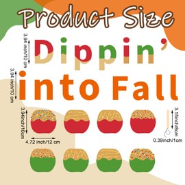 Motiskyy 113 Pcs Fall Bulletin Board Decoration Set Caramel Apple Paper Cutouts with Glue Points Dippin' into Fall Bulletin Board for Autumn Party Decoration School Classroom Chalkboard Decor Supplies