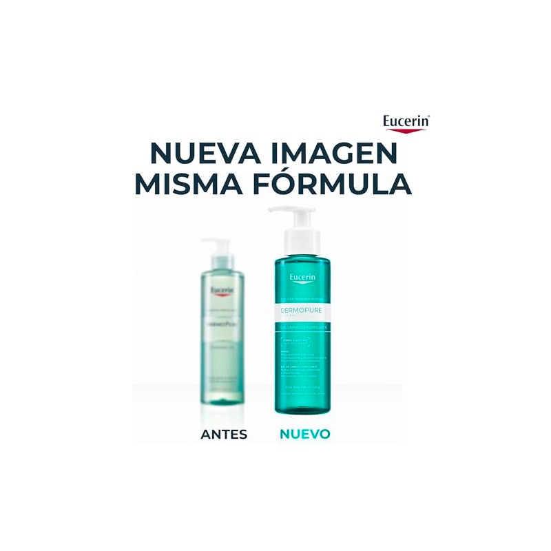 Eucerin Dermopure Gel Limpiador Facial, 200 Ml