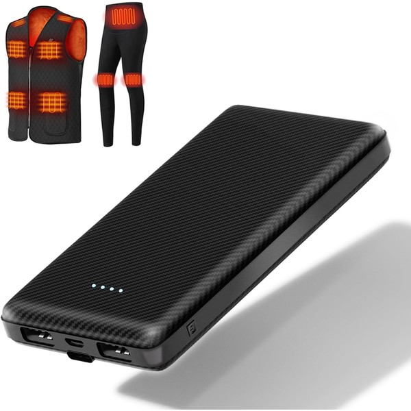 Heated Vest Battery Pack 10000mAh Power Bank Portable Rechargeable Battery