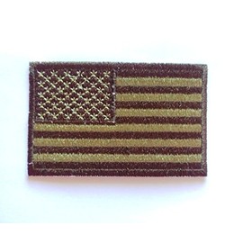 Iron Sew-On Badge/Iron-On Patch ca. USA Flag Flags Olive/Kakifarben 7.5 cm