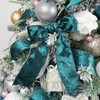 MEEDEE Teal Velvet Ribbon 2.5 Inch Velvet Wired Ribbon Crushed