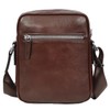 Hanoi Men's Genuine Leather Shoulder Bag Small Size, brown, S