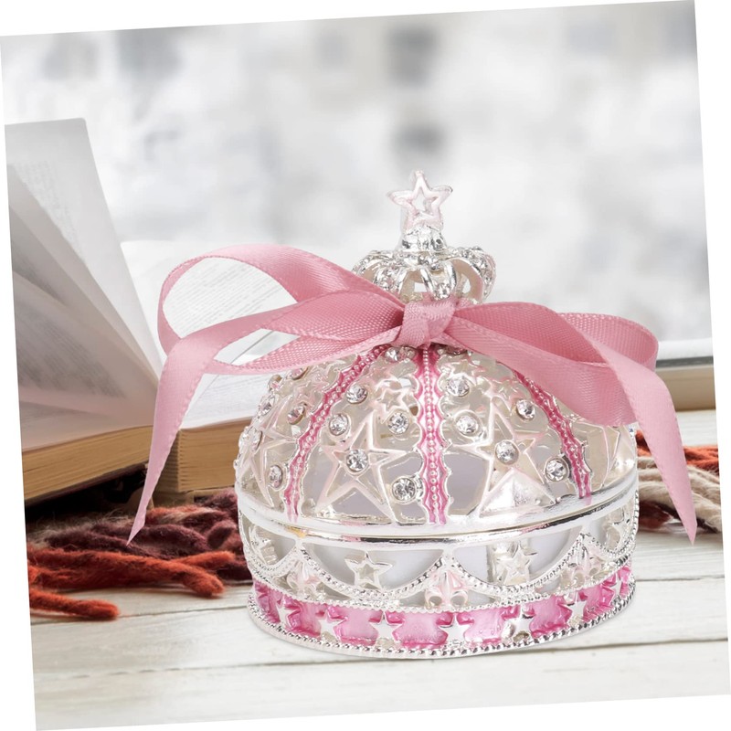 DOITOOL Elegant Princess Crown Ring Jewelry Box Holder for Rings