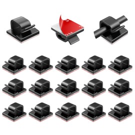 Halsouy Cable Clips 100pcs, Wire Clips, Durable Strong Adhesive Cable Organizer Cord Holder Wire Management (Black)