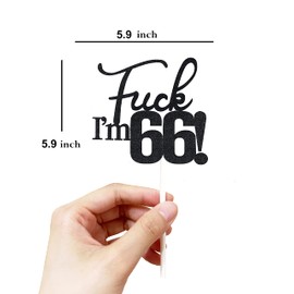 66 decoraciones para tartas, 66 decoraciones para tartas de cumpleaños, purpurina negra, divertida decoración para tartas 66 para hombres, 66 decoraciones para tartas para mujeres, decoraciones de 66 cumpleaños, 66 cumpleaños, 66 cumpleaños