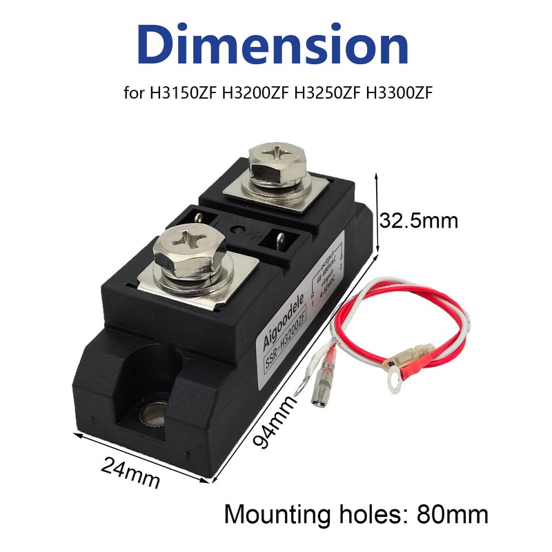 Aigoodele 200A Solid State Relay H3200ZF Industrial Grade SSR 4-32