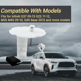 25060-1NC0C Fuel Tank Sending Unit Level Sensor Fits for Infiniti G37 09-13, G25 11-12, M35 M45 09-10, Q40 Base 2015, 37 Sedan Q60 Q40 G37 Coupe Convertible, Replace 250601NC0C 25060EJ80A 250601NC0A