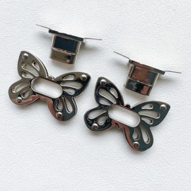2 Sets Butterfly Purses Twist Lock Clutches Closures for DIY Bag Making (Silvery)